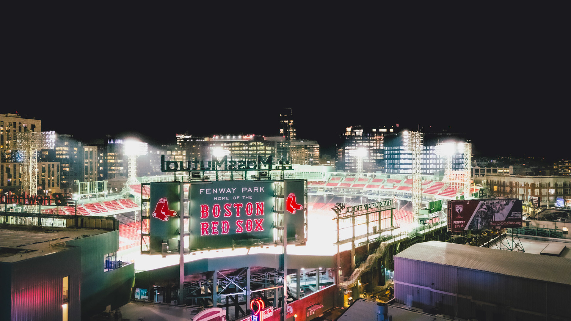The Welcome to Fenway Park Home of the Boston Red Sox sign.